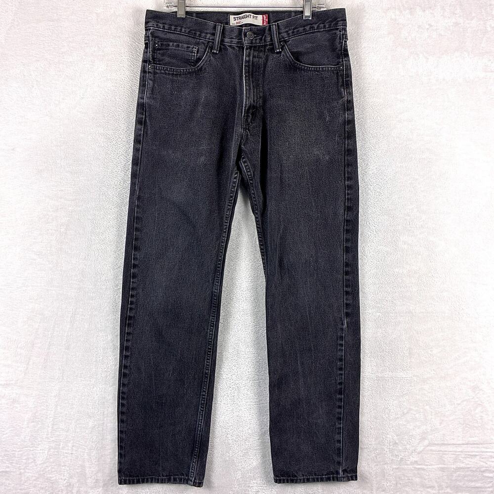 VTG Levis 505 Jeans Mens 34x34 (34x32) Black Straight Preppy Western Rock Y2K